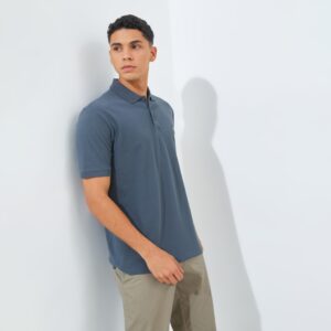 Jack Nicklaus Matrix Polo Shirt Pria Regular Fit Iron Gate