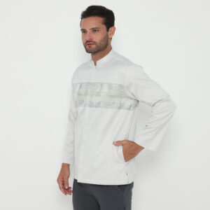 Jobb Abbas Baju Koko Pria Lengan Panjang Regular Fit Light Grey
