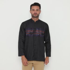 Jobb Abbas Baju Koko Pria Lengan Panjang Regular Fit Dark Grey