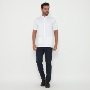 Jobb Ahsan Baju Koko Pria Lengan Pendek Regular Fit Putih