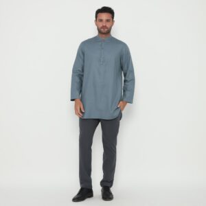 Jobb Aziz Baju Koko Pria Lengan Panjang Regular Fit Medium Blue