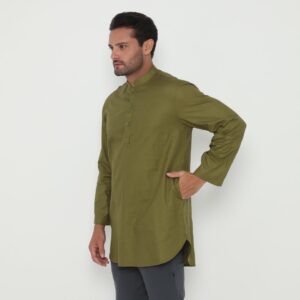 Jobb Aziz Baju Koko Pria Lengan Panjang Regular Fit Hijau