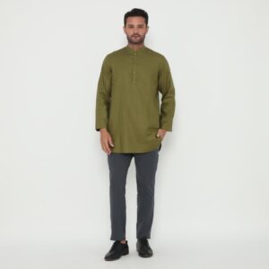 Jobb Aziz Baju Koko Pria Lengan Panjang Regular Fit Hijau