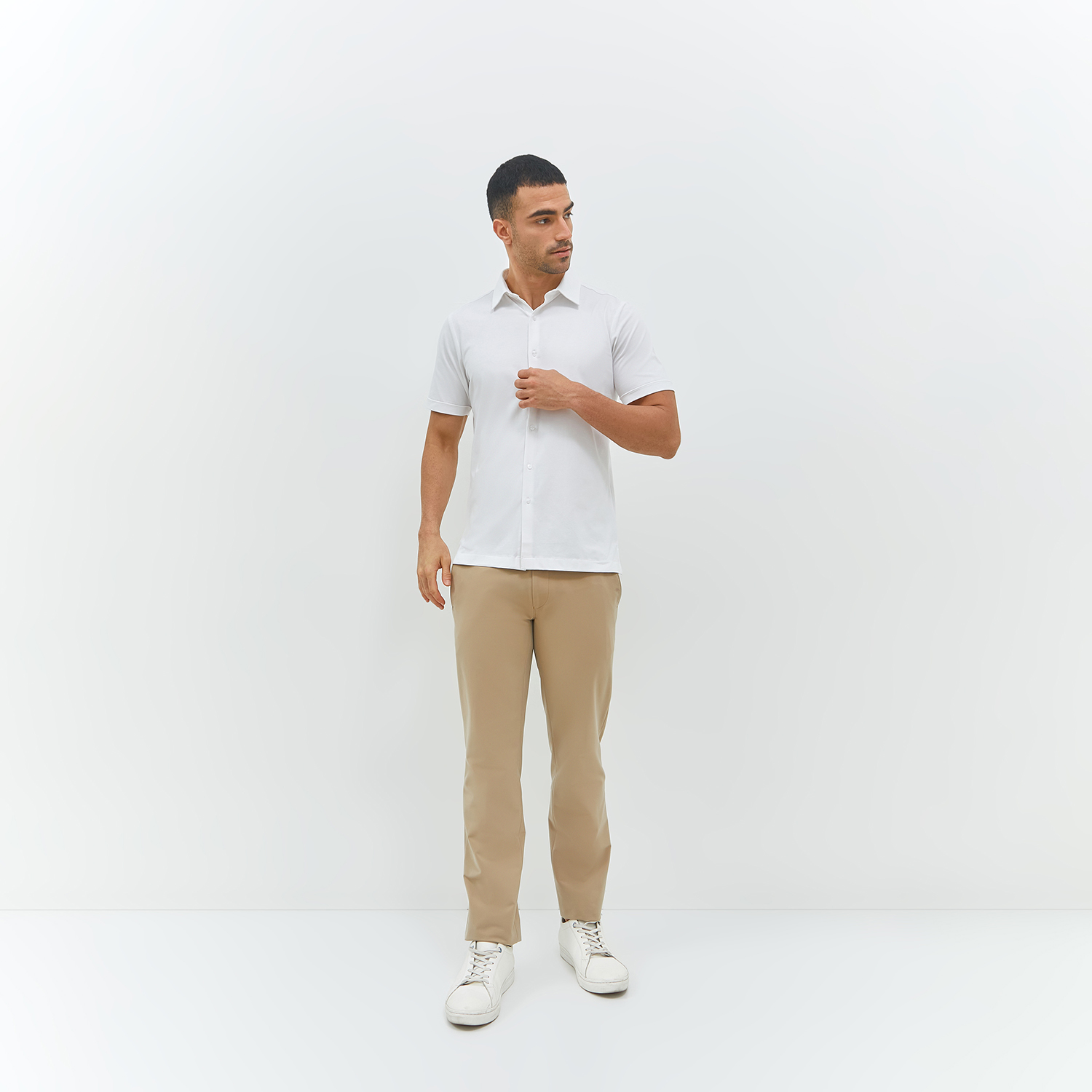 Jobb Endive Kemeja Pria Lengan Pendek Slim Fit Putih - Image 6