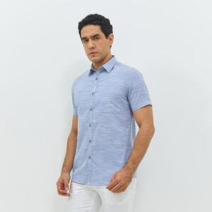 JOBB Finley Kemeja Pria Lengan Pendek Slim Fit Light Blue