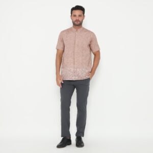 Jobb Javed Baju Koko Pria Lengan Pendek Regular Fit Teracota