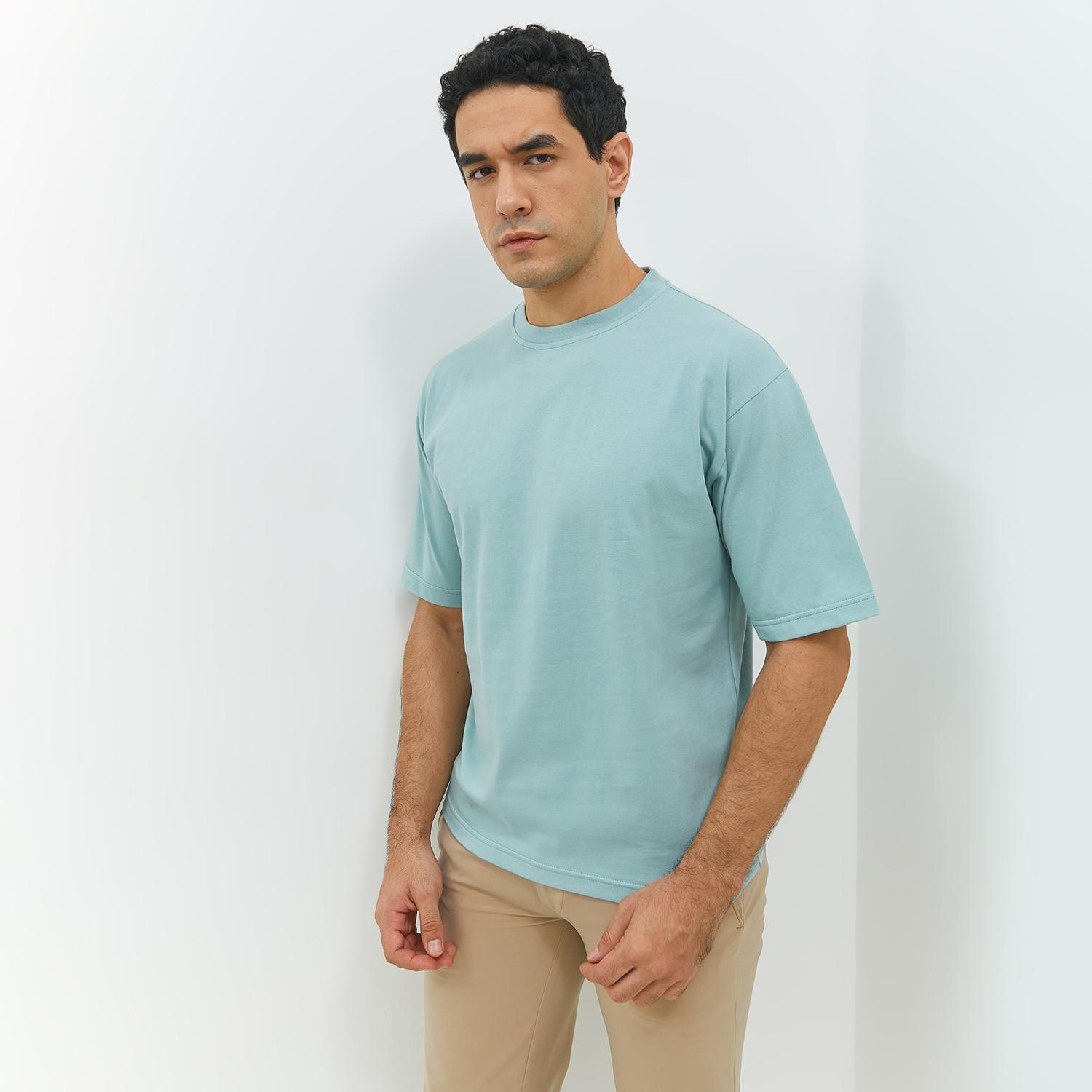 JOBB Leven T-shirt Pria Oversized Light Green - Image 6