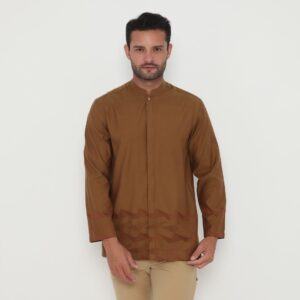 Jobb Owais Baju Koko Pria Lengan Panjang Regular Fit Coklat