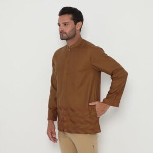 Jobb Owais Baju Koko Pria Lengan Panjang Regular Fit Coklat