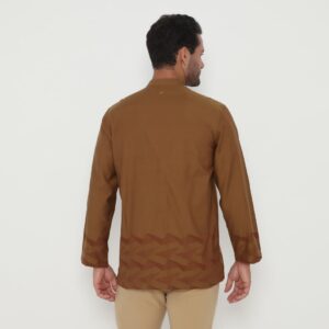 Jobb Owais Baju Koko Pria Lengan Panjang Regular Fit Coklat