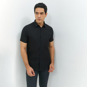 JOBB Trion Kemeja Pria Lengan Pendek Slim Fit Black