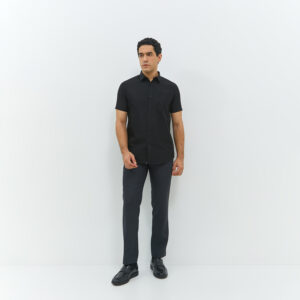 JOBB Trion Kemeja Pria Lengan Pendek Slim Fit Black