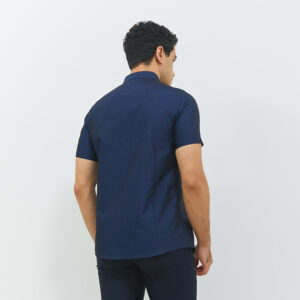 JOBB Trion Kemeja Pria Lengan Pendek Slim Fit Navy