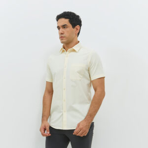JOBB Truro Kemeja Pria Lengan Pendek Slim Fit Cream