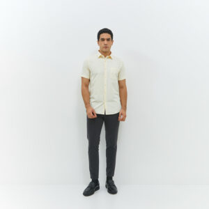 JOBB Truro Kemeja Pria Lengan Pendek Slim Fit Cream