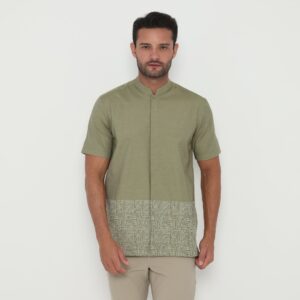 Jobb Zeeshan Baju Koko Pria Lengan Pendek Regular Fit Light Green