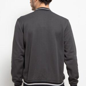 d&f CVC Jaket pria bomber kragh whit snap - Abu tua