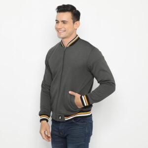 d&f jaket pria unisex bomber -darkgrey