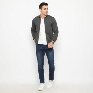 d&f jaket pria unisex bomber -darkgrey