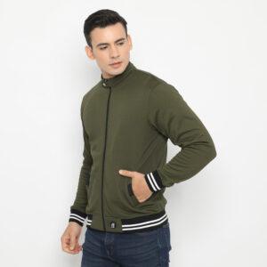 d&f jaket pria unisex biker - olive