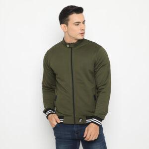 d&f jaket pria unisex biker - olive