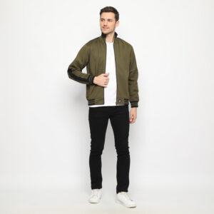 d&f CVC Jaket pria biker - olive