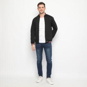 d&f CVC Jaket pria biker - hitam with button