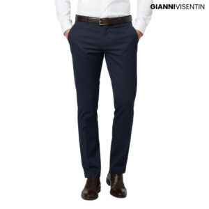 Gianni Visentin - Celana Chinos Stretch Pria Biru Tua - 4069
