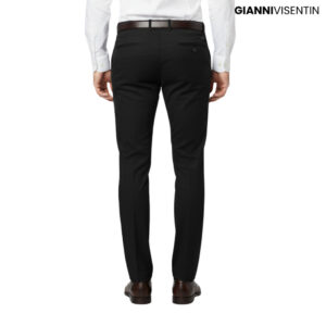 Gianni Visentin - Celana Bahan Formal Hightwiss Slimfit Pria Hitam - 4111