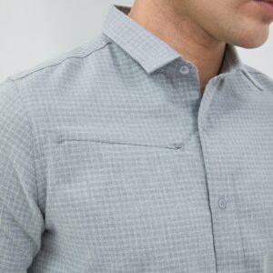 Jobb Presley Kemeja Pria Lengan Panjang Slim Fit Abu-Abu