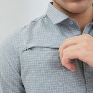 Jobb Presley Kemeja Pria Lengan Panjang Slim Fit Abu-Abu