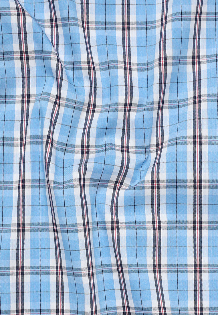 Jack Nicklaus Cecchi Woven Shirt Large Plaid Shirt Short Sleeve Silver Lake - Image 5