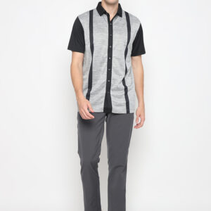 Jack Nicklaus Cyrus Premium Vertical Stripe Full Button Polo Caviar