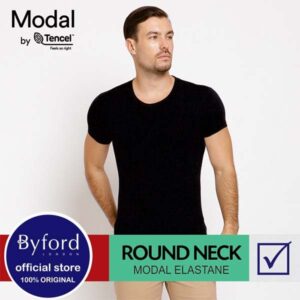 Byford R Neck T-Shirt Modal By Tencel - TBYT05R1MSBLK