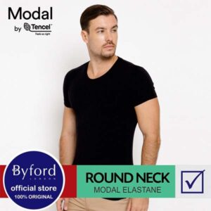 Byford R Neck T-Shirt Modal By Tencel - TBYT05R1MSBLK