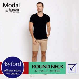 Byford R Neck T-Shirt Modal By Tencel - TBYT05R1MSBLK