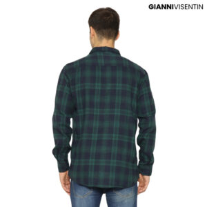 Gianni Visentin Kemeja Flanel Pria Kotak Slim Fit - Hijau - 6071