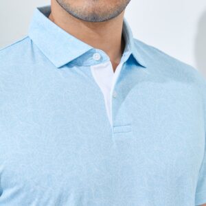 Jack Nicklaus Licht Premium Grid Print Polo Cool Blue