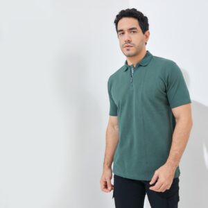 Jack Nicklaus Raven Polo Shirt Pria Regular Fit Camping Green