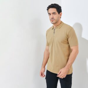Jack Nicklaus Raven Polo Shirt Pria Regular Fit Khaki