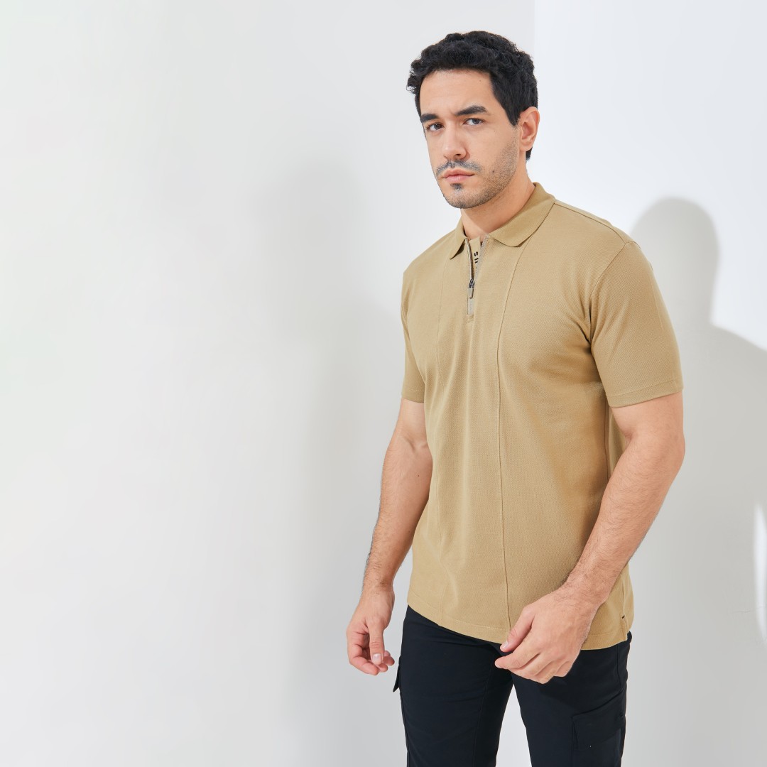 Jack Nicklaus Raven Polo Shirt Pria Regular Fit Khaki - Image 2