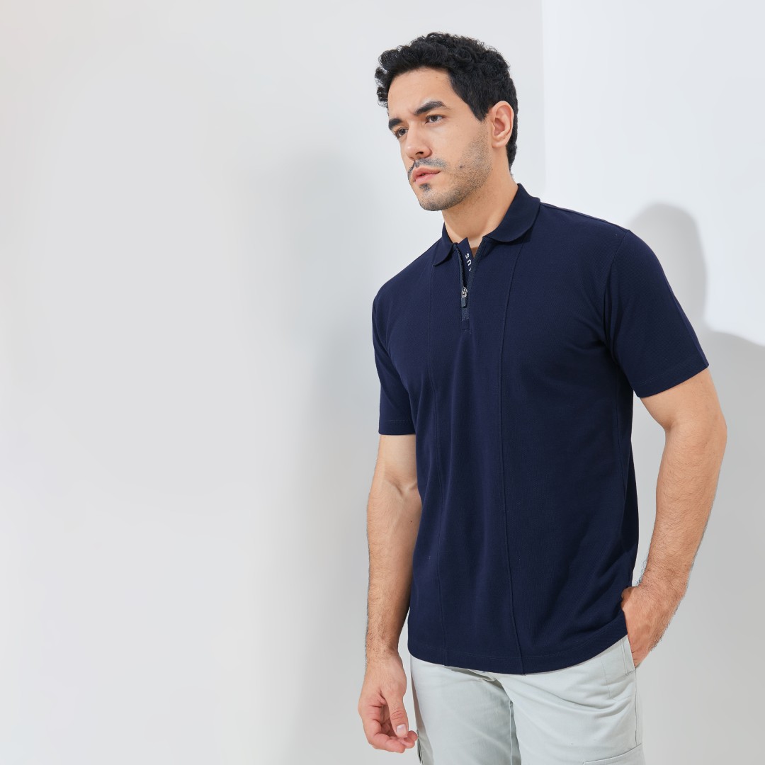 Jack Nicklaus Raven Polo Shirt Pria Regular Fit Navy - Image 2