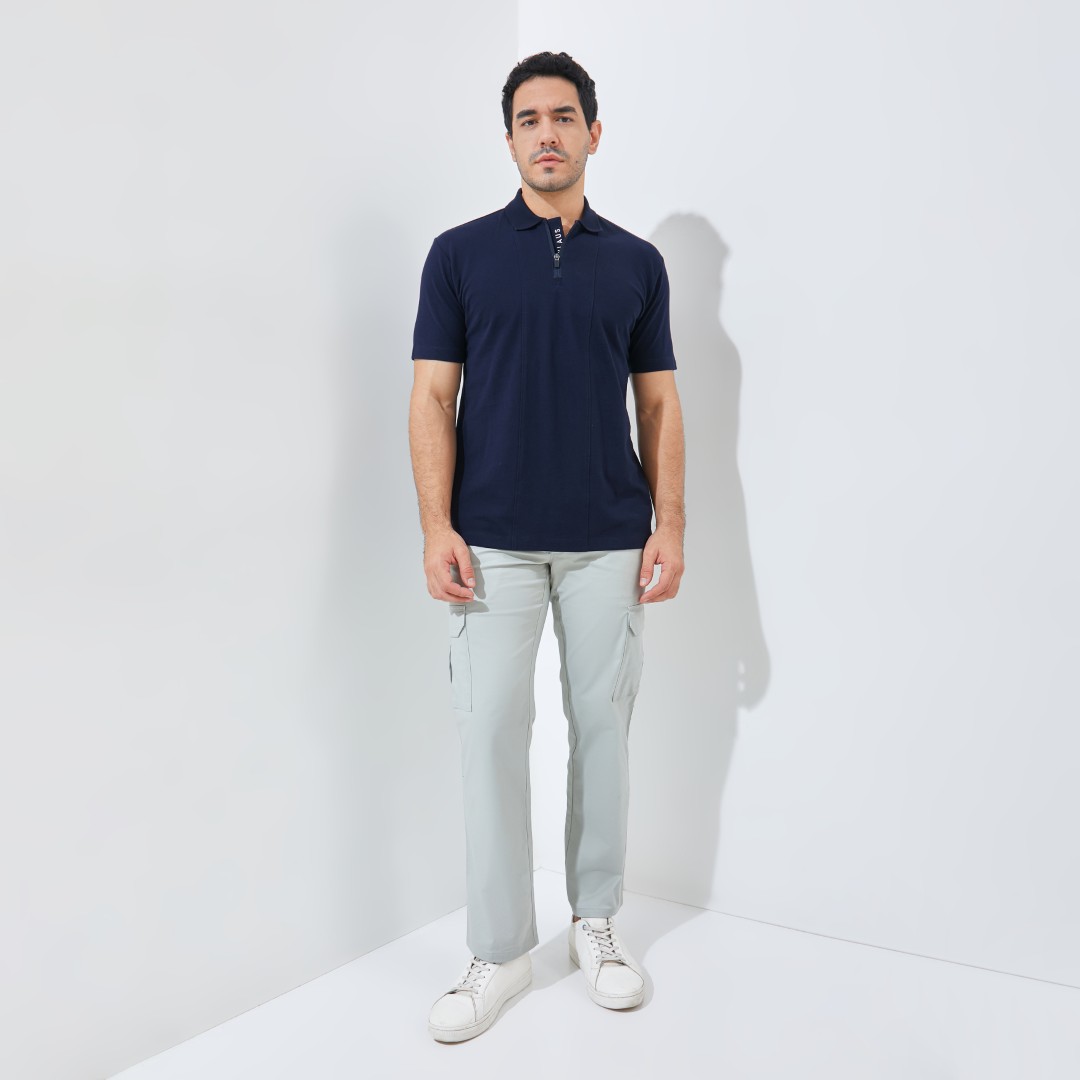 Jack Nicklaus Raven Polo Shirt Pria Regular Fit Navy - Image 4