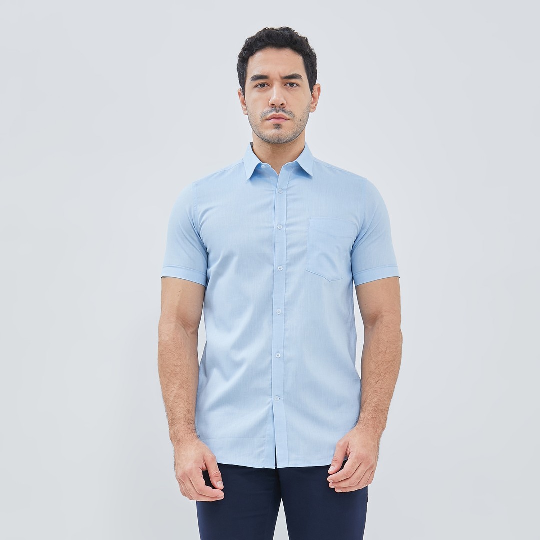Jobb Arrilo Kemeja Pria Lengan Pendek Slim Fit Biru