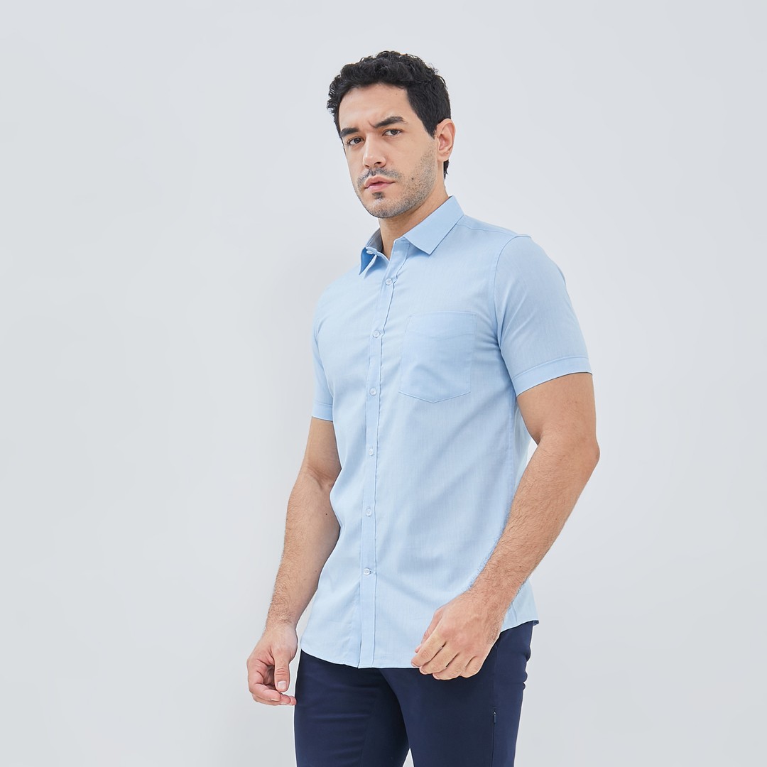 Jobb Arrilo Kemeja Pria Lengan Pendek Slim Fit Biru - Image 2