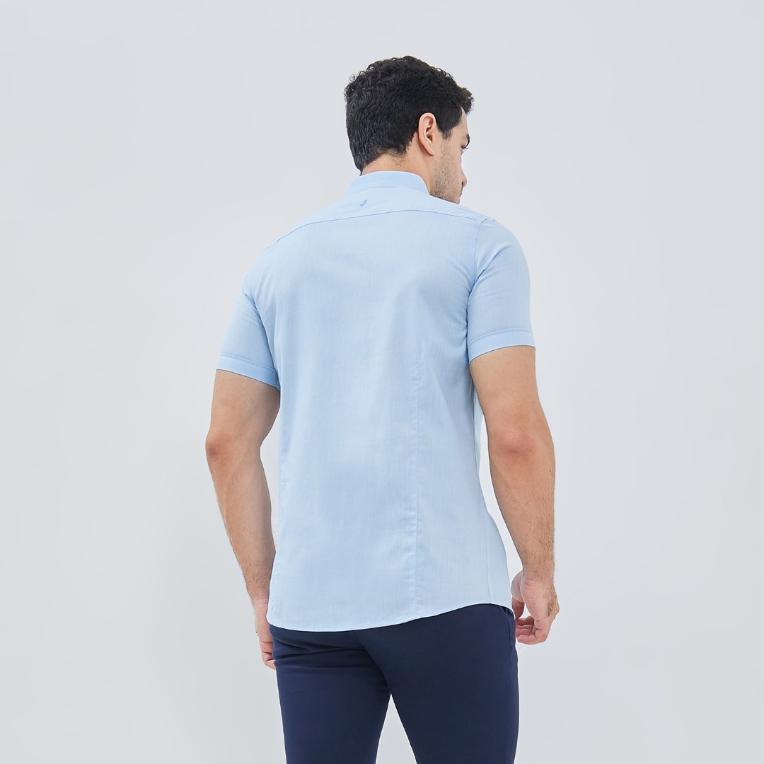 Jobb Arrilo Kemeja Pria Lengan Pendek Slim Fit Biru - Image 3