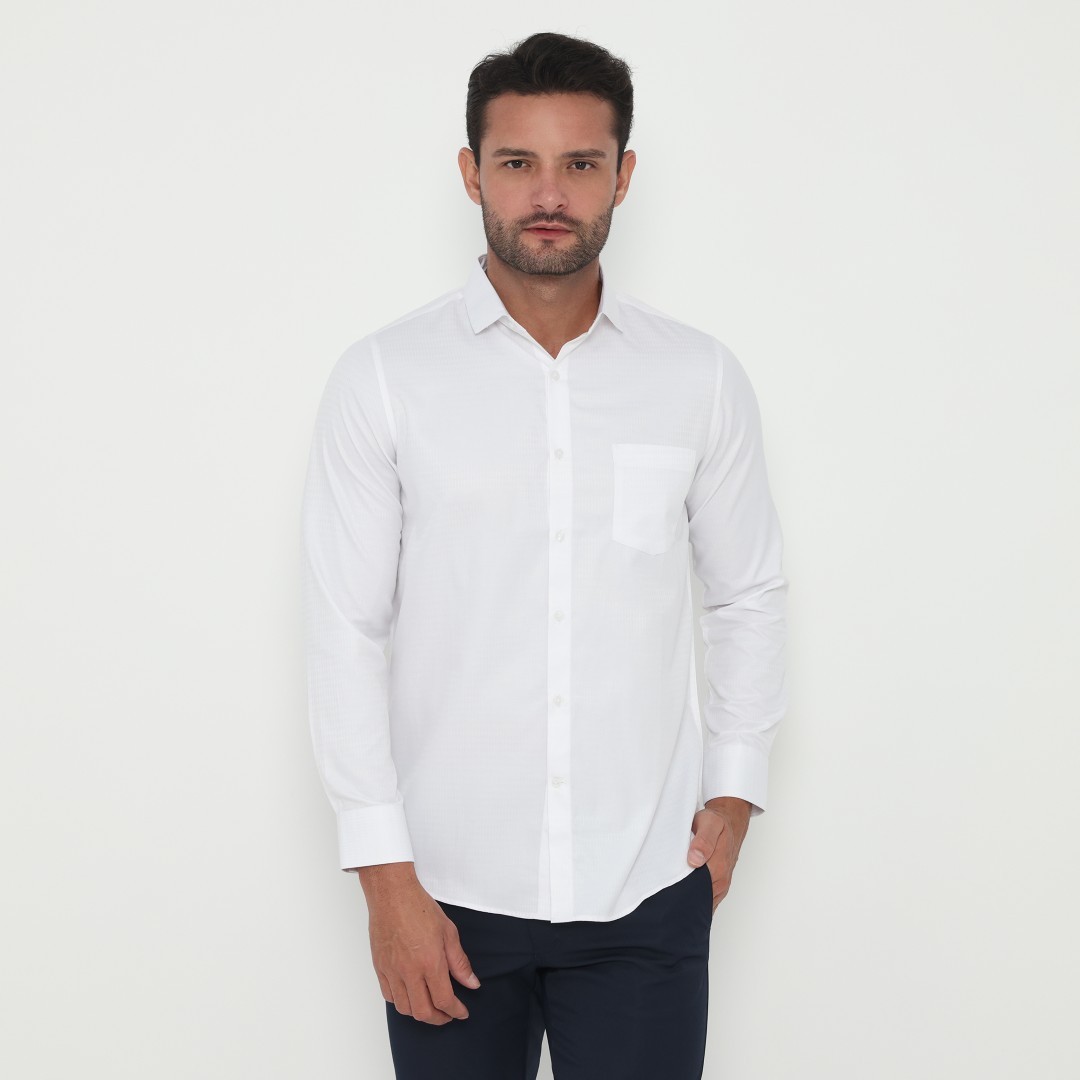 Jobb Byington Kemeja Pria Lengan Panjang Slim Fit Putih