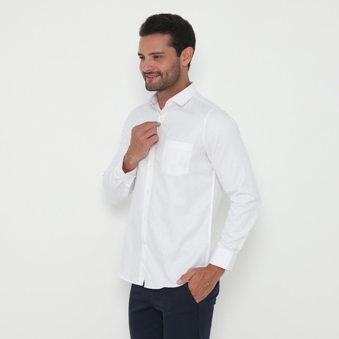 Jobb Byington Kemeja Pria Lengan Panjang Slim Fit Putih - Image 2