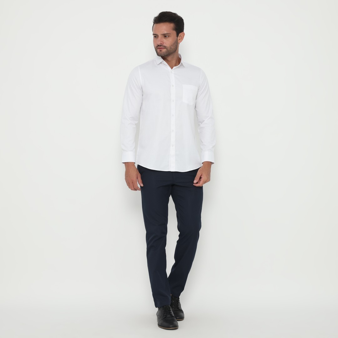 Jobb Byington Kemeja Pria Lengan Panjang Slim Fit Putih - Image 5