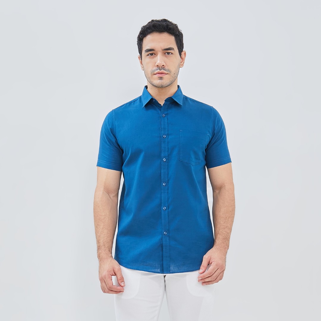 Jobb Giaco Kemeja Pria Lengan Pendek Slim Fit Navy